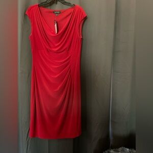 Lauren by Ralph Lauren Red Cocktail Dress.  Size 14, NWT